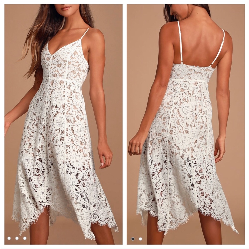 Ivory Lace Midi Dress